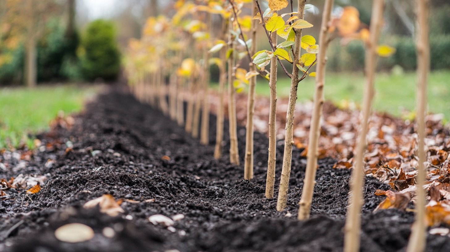 Blote-wortel haagplanten klaar om te planten