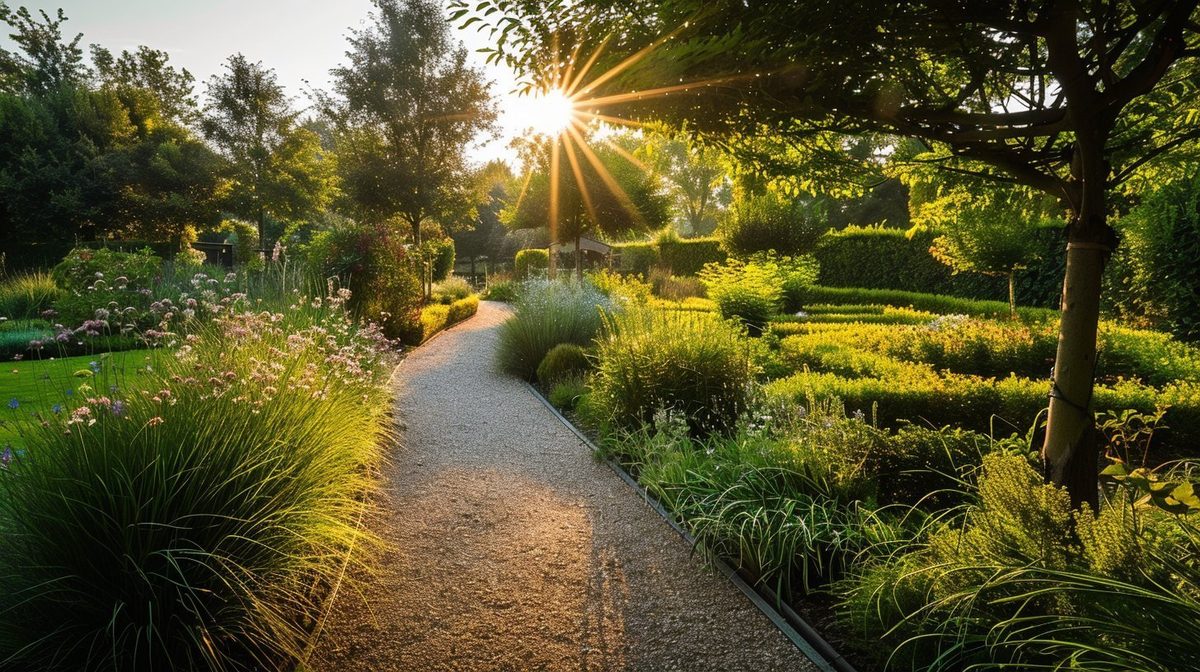 Prachtige Nederlandse tuin met weelderige beplanting