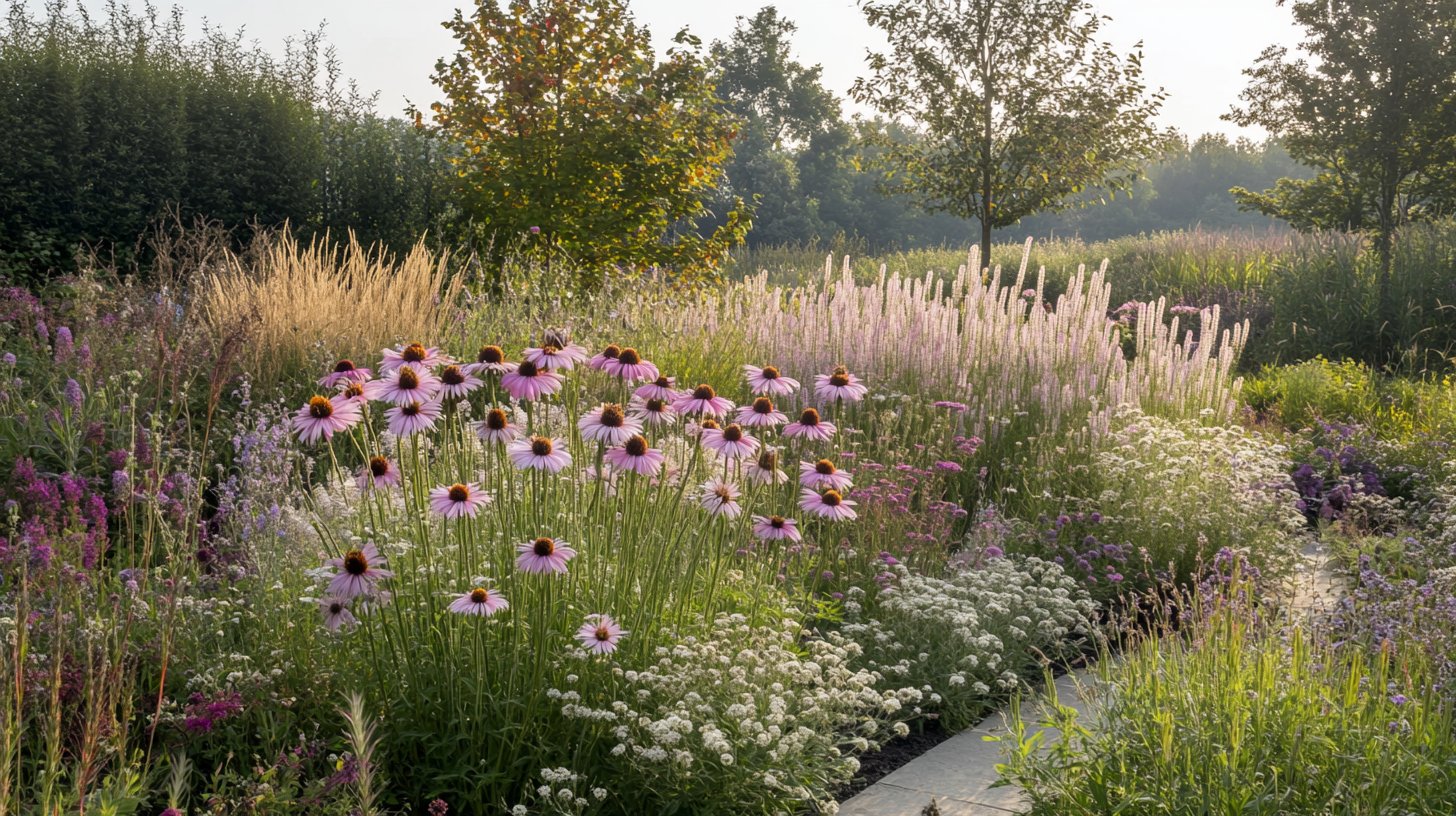 Naturalistische tuinstijl met wilde bloemen