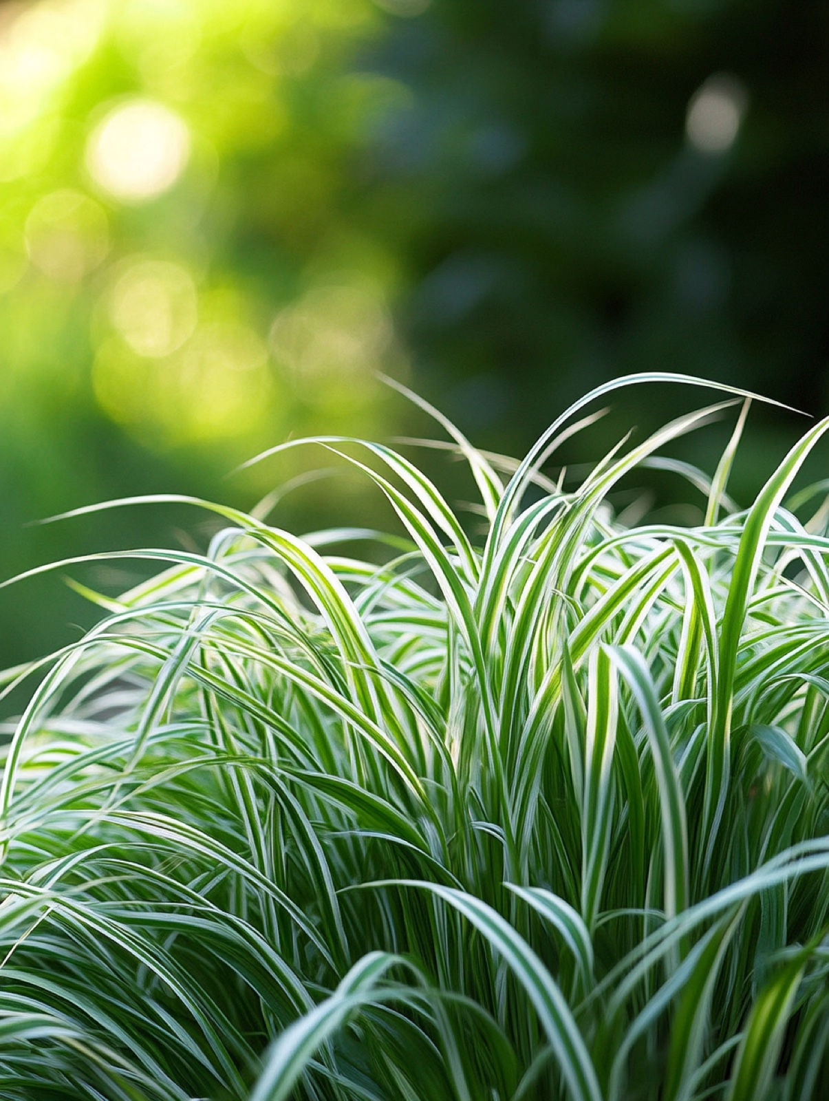 Carex morrowii — sierlijke wintergroene pollen met smal gebogen blad in beschaduwde border